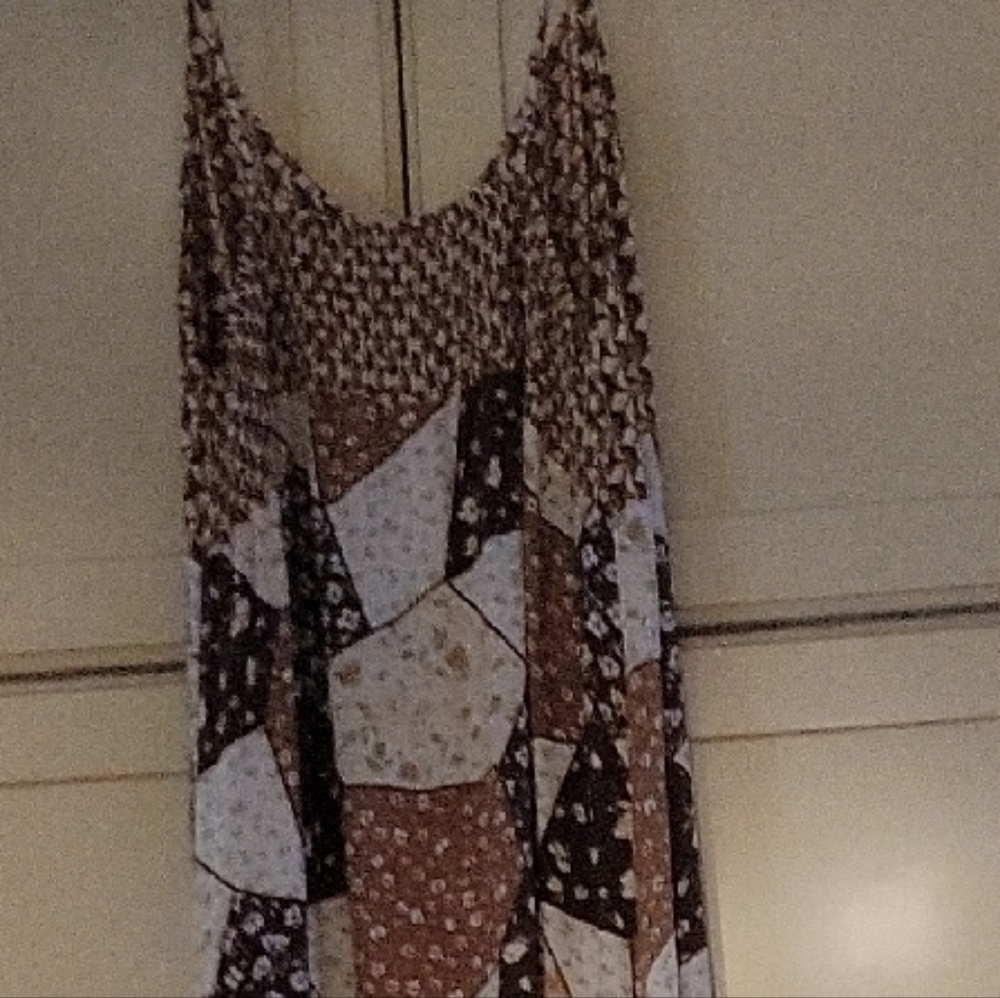 Brown And White Patchwork Maxi Vest Gimmicks From… - image 2
